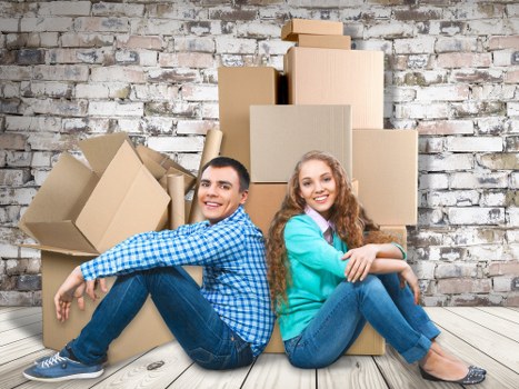 Removal van loaded with furniture ready for pick-up