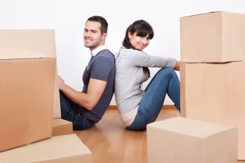 Packed boxes ready for a Highams Park move